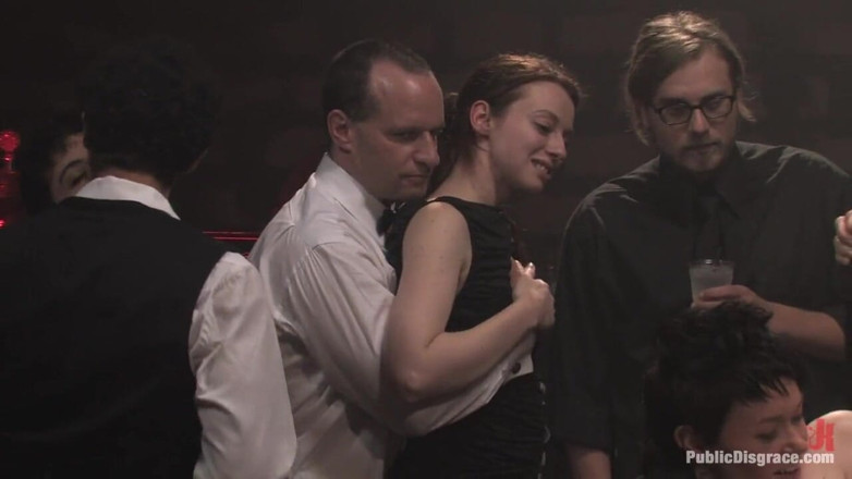 Public Disgrace by Kink: French slut roughly fucked for the crowd's pleasure