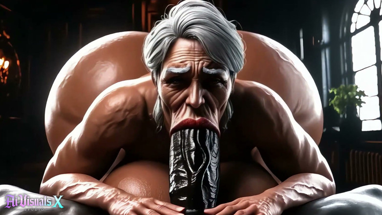 AI Visuals X: Des bimbos GILF matures en 3D adorent une grosse noire et...