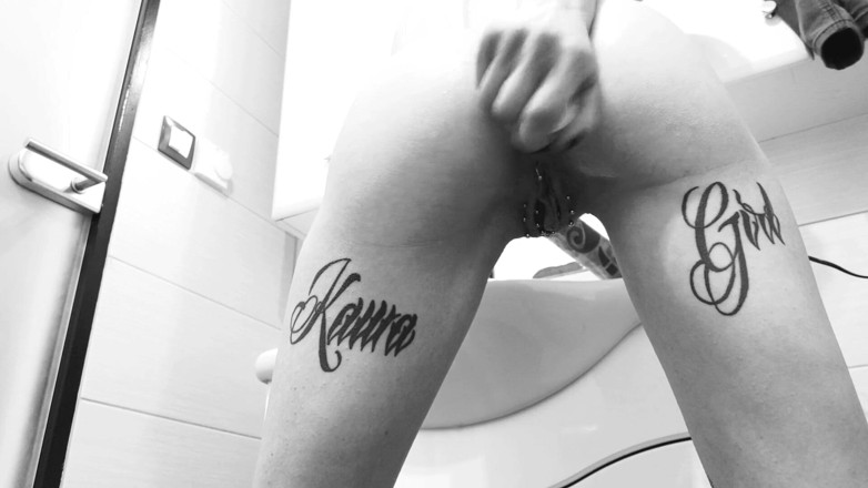 InkedKawaGirl: Vibrator in tight asshole