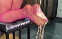 Mistress Legs: Milk Pouring on My Sexy Nylon Feet in the Pink...