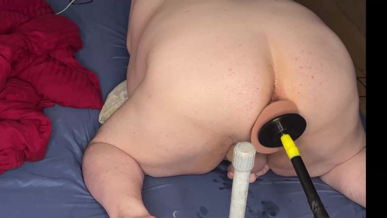 ChubbyCat: Fat Ass Destroyed by Sex Machine - Extreme Anal Stretching &amp; Deep...