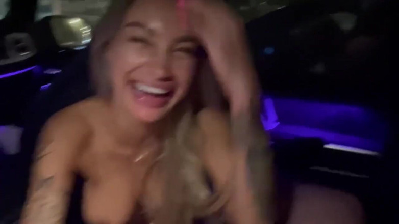 Monika Fox: Monika Fox blowjob in a new car for a guy