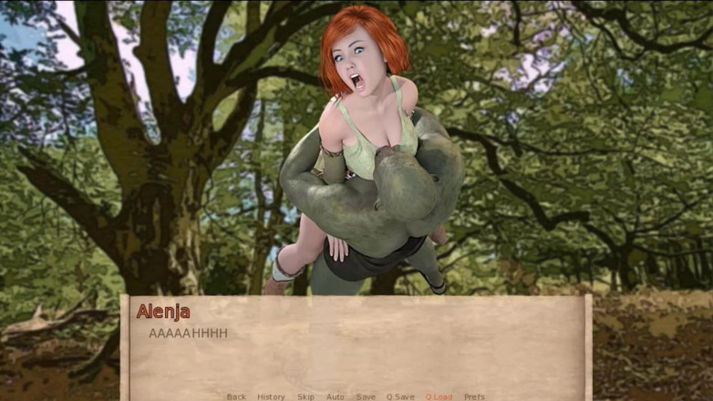 Visual Novels: Pengembaraan Alenjas bahagian 7 - orcs kongkek remaja elf hutan