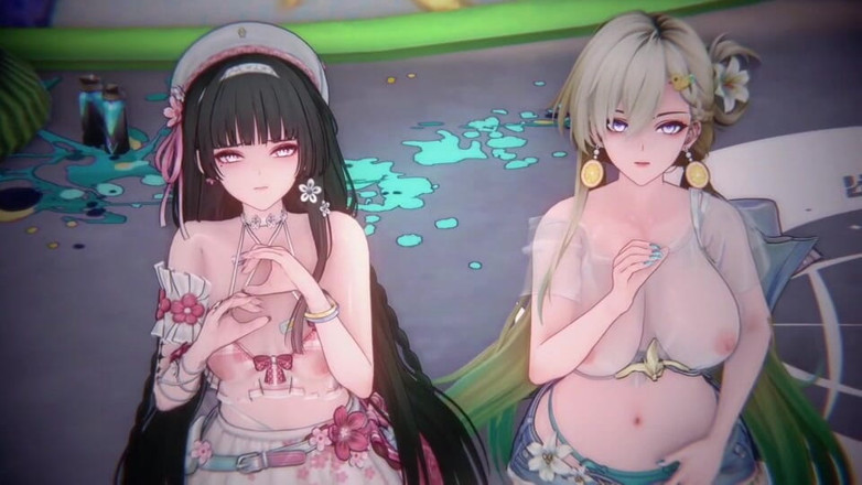 NSFWOtaku: Wuthering Waves - Lynae X Chisa FFM Sex - 3D Hentai Animations