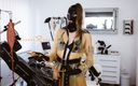 Rubber pervs: Rubber-Mistress prepares the Clinic for Examination