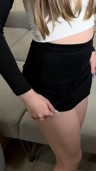 She Came in an Innocent Skirt, but Under It There Was a Hot Secret - an Anal Plug Deep in the Ass