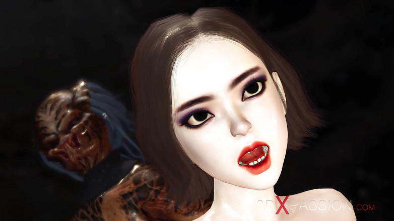 3dxpassion-transgender: Setiausaha seksi super miang berkongkek dubur keras oleh pemangsa Futa