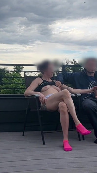Dickflash Roof Cafe Adventure Cum Inside