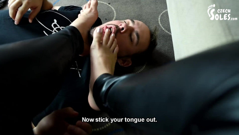 Czech Soles - foot fetish content: Foot slave for her smelly socks and feet