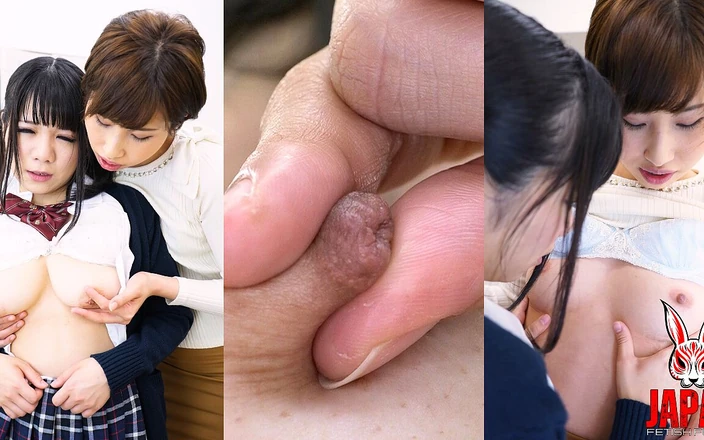 Japan Fetish Fusion: Lésbicas lambendo mamilos: jogo de mamilo professor-aluno - mamilos divididos