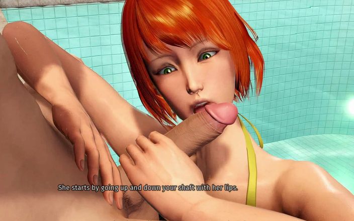 3D Cartoon Porn: 亀裂44の家 - ケイトリンはフェラチオをし、プールで彼の精子を食べます