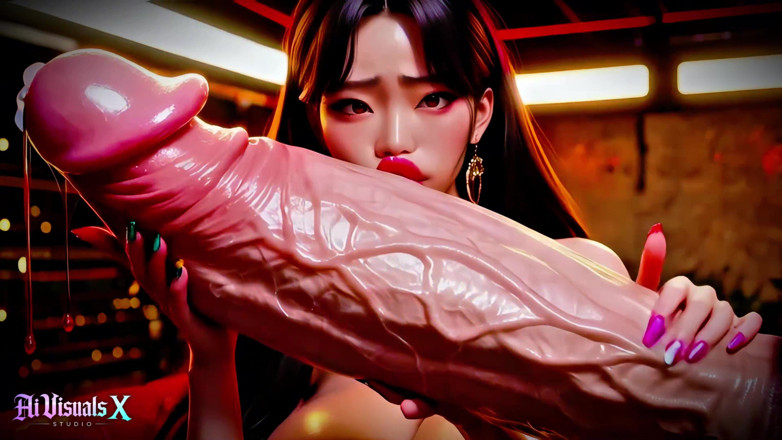 AI Visuals X: Asiatka - Tlustí Korejci - Šukání prsou a kouření Mezirasové šukání - Animované porno