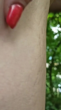 Solo masturbation outdoors in bathrobe and golden shower close up