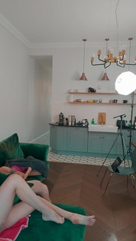 S6e2 Bts Pt1: Zlata Shine Arrival, Outfit Picks and Hallway Tease and Couch Blowjob