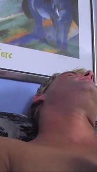 Curly chick sucks huge cock, fucks and does cum in mouth