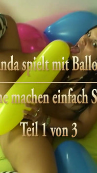 Hot teeny playing with balloons and sperm - Part 1