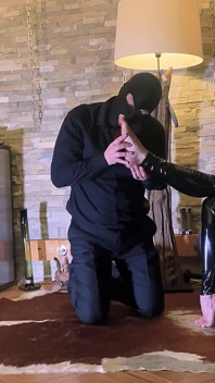 Latex Spit Slave - Obey & Swallow Like a Good Little Piggy