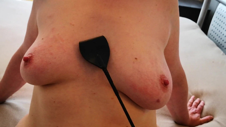 Bouncy Tits Action: Whip my breasts with stud whip