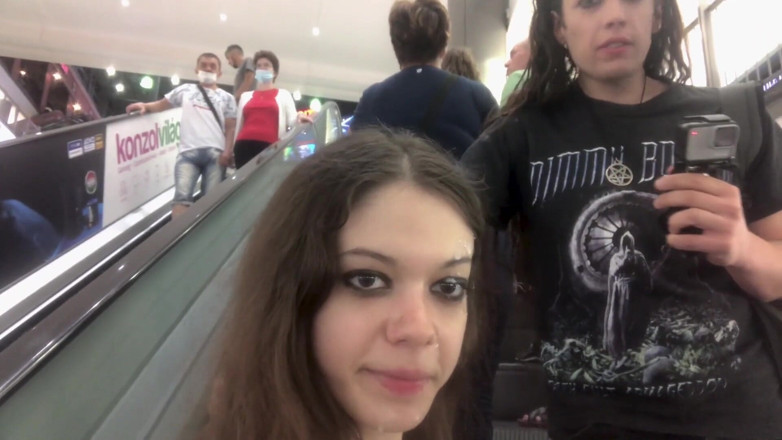 Dolls Cult: Double cum walk at the mall after a huge double...