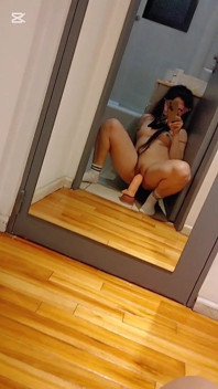 I Couldn't Stop Looking at the Mirror... Could You? Giant Dildo Session in Front of the Mirror