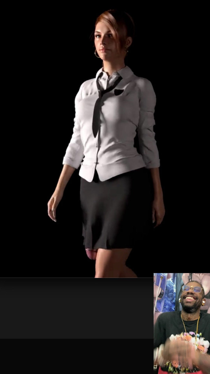 L6RD7BLU3 FUTA: Офисная дама-транс идет на работу с ее мясистым членом