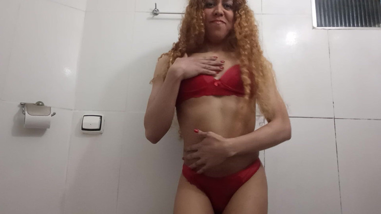 AngelMature: Trans Woman in Red Scene 02