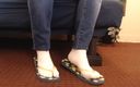 TLC 1992: White Ankle Socks Big Worn Flip Flops