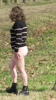 Walking Nude Through the Countryside. Mature Shy Amateur Blonde Strips Naked.
