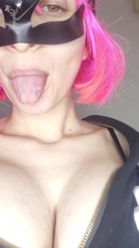 Observe My Passionate Self-pleasure with a Kitty Mask and Big Tits