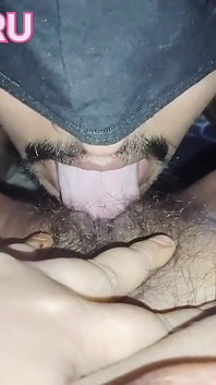 I am enjoying licking the pussy of a whore