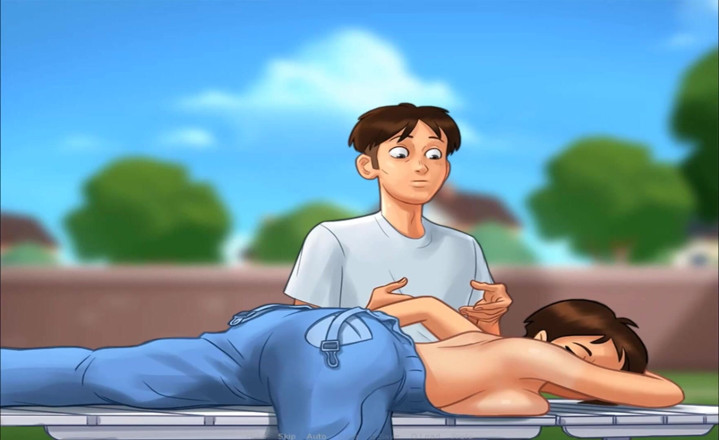Hentai World: Summertime saga - sexy massage student and Stepaunty