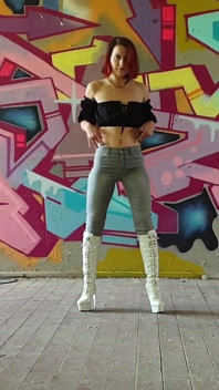 Walking and Teasing in My White Boots - Parts 1 and 2