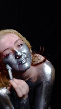 Full Body Silver Body Paint Application & Solo Play
