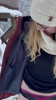 Romantic Snow Hike Ends in Hard Doggy and Facial!