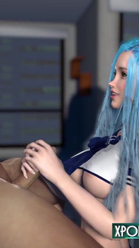 Busty Asian Babe Handjobs and Cumshots - 3D Hentai Japoński