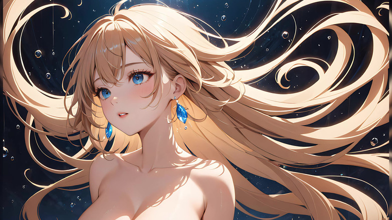 LustRender: Weightless serenity - gadis ai lagi asik muasin memeknya sambil mengapung...