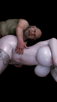 3D slet met enorme tieten kreeg haar natte kutje zo hard geneukt door een oude pik