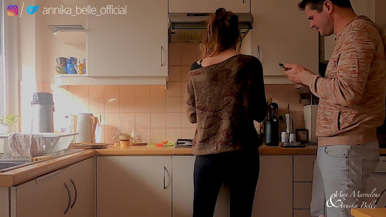 Max and Annika: Kitchen Make Out with Stepsister, Kissing &amp; Fingering - Sensual Teasing Moments