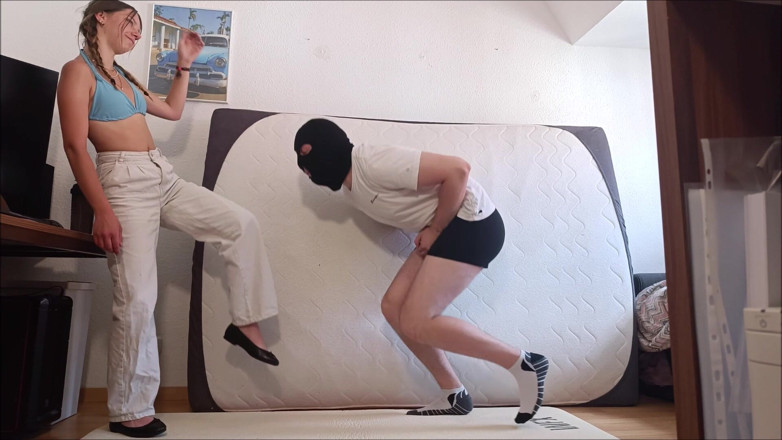 GermanBallsBusted: Hard Kicks From Her in the Balls