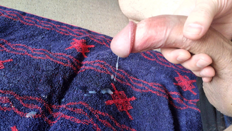 Curved One: Close-up curved cock cum