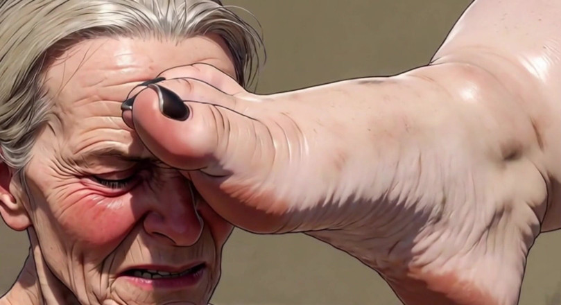YOUR BEST FANTASY: Old Granny Sucking Fat BBW Feet - Extremely Horny Foot Worship