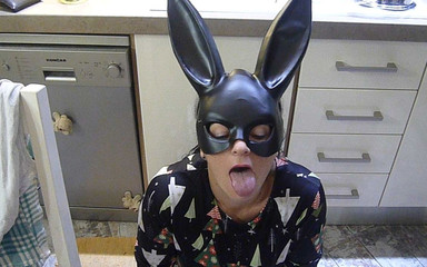Toilet Mommy: I'm Just a Cum Dump for Men Bunny Mask