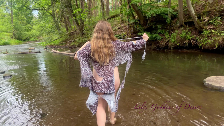 Lily, Goddess of Desire: Sexy Moves in a Torn Dress in the Forest and...