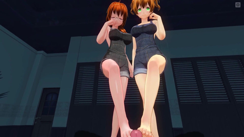 H3DC: 3D hentai POV duas meia-irmãs ruivas masturbam seu pau com...