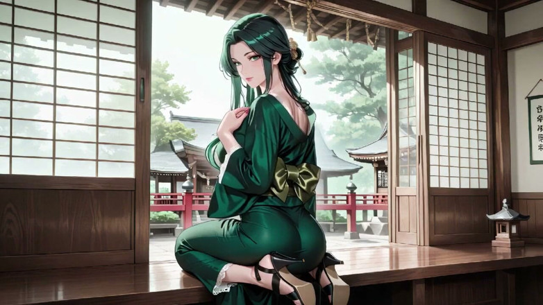 Tay Swift X: Deep Green Kimono! Shrine Stroll Persendirian, Kemalangan Celah Tinggi!