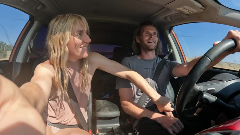 Sav Moolah: Sexy Blonde Swallows Cum After Road Head
