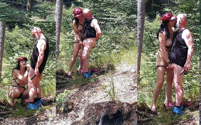 Toilet Mommy: Büyük memeli orta yaşlı seksi kadın ormanda şişman yarağı sıvazlıyor