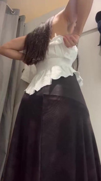 Big Ass Brunette Trying New Clothes at Mall