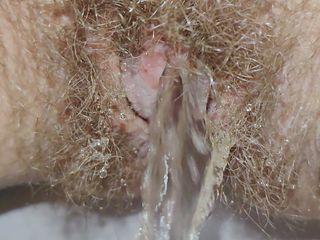 Real fun & fetish: Slow Motion Hairy Pussy Pee Close up