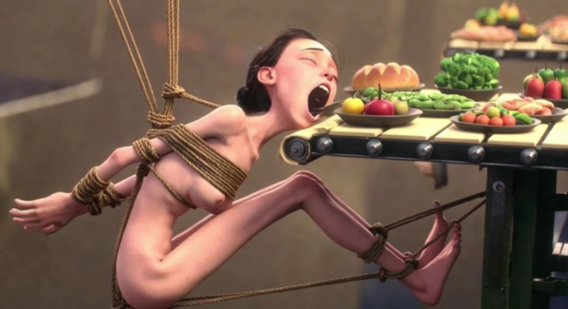 YOUR BEST FANTASY: Skinny Girl in Rope Bondage - Non-stop Feeding Session